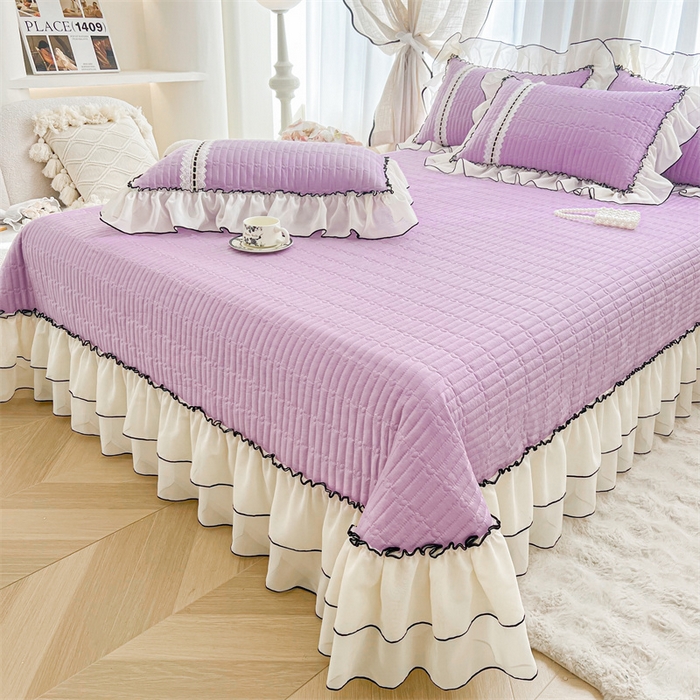 91家纺网 家纺一手货源 找家纺 虹星家纺 2025年新款全棉床盖四件套-花影倾梦 花影倾梦-优雅紫