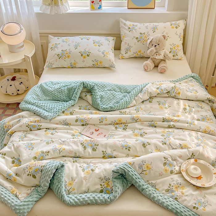 91家纺网 家纺一手货源 找家纺 梦依依 2025新款40支全棉豆豆被大豆被夏被春秋被子被芯 加微信送买家秀 冷露金桂