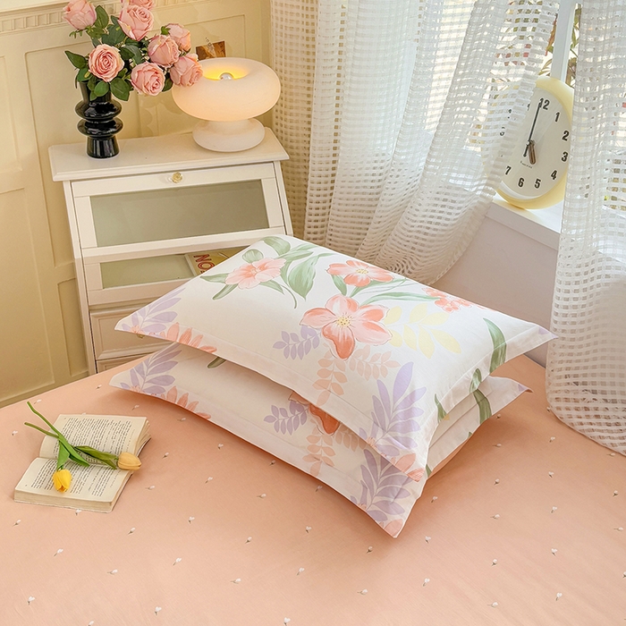 91家纺网 家纺一手货源 找家纺 元元被芯 2025新款40支13372全棉印花全棉枕套 半夏