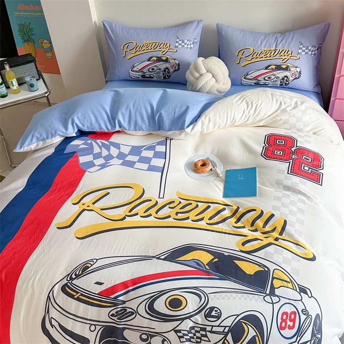 91家纺网 家纺一手货源 找家纺 馨语家居 2025新款全棉双层纱四件套 速度之王