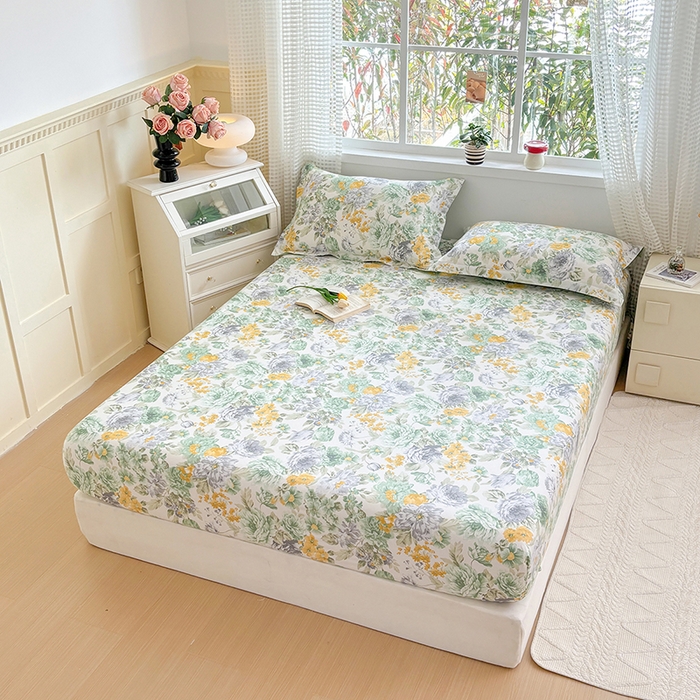 91家纺网 家纺一手货源 找家纺 元元被芯 2025新款40支13372全棉印花全棉床笠 亦语