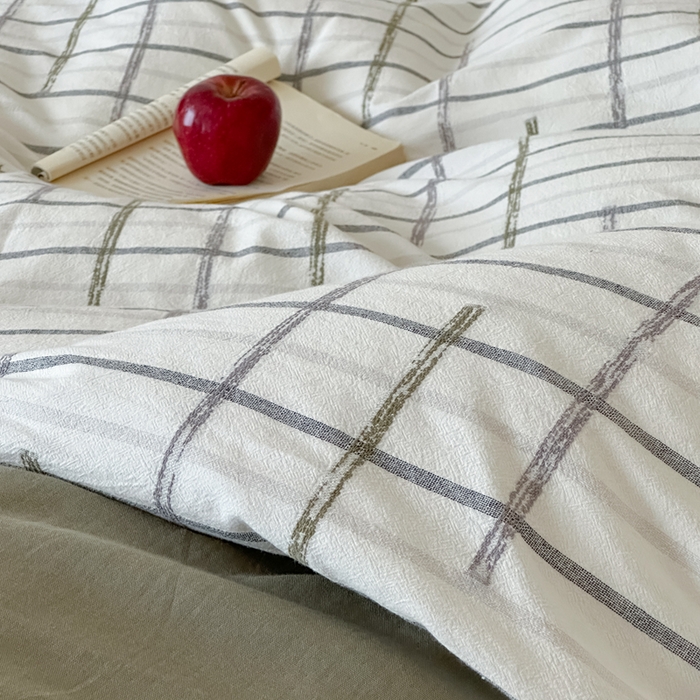 91家纺网 家纺一手货源 找家纺 月夏 2025新款全棉双层纱被套全棉被套单被套 吉尔伯特-米白