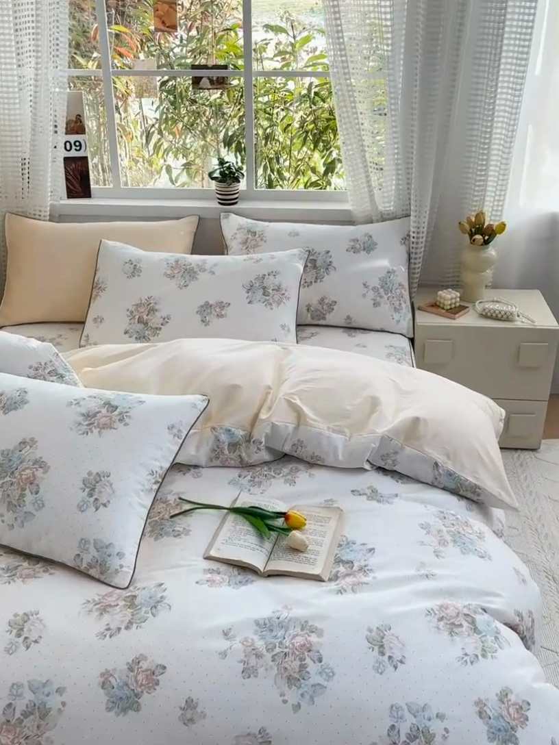 91家纺网 家纺一手货源 找家纺 元元被芯 2025新款40支13372全棉印花全棉隐藏式夹棉被套 花舞