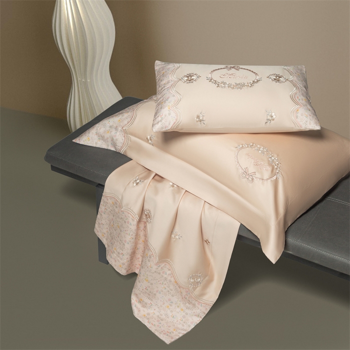 91家纺网 家纺一手货源 找家纺 高大尚婚庆馆 2025新款艾能棉高端绣花四件套-巴黎甜心 巴黎甜心-香妃玉