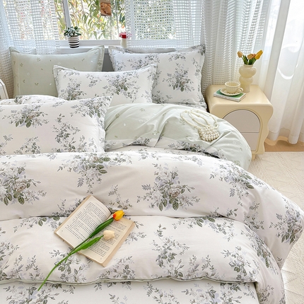 91家纺网 家纺一手货源 找家纺 （总）元元被芯 2025新款40支13372全棉印花全棉被套夹棉四件套