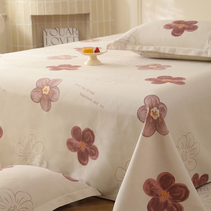 91家纺网 家纺一手货源 找家纺 幸嘉轩2025新款亲肤舒适床单三件套 花岚