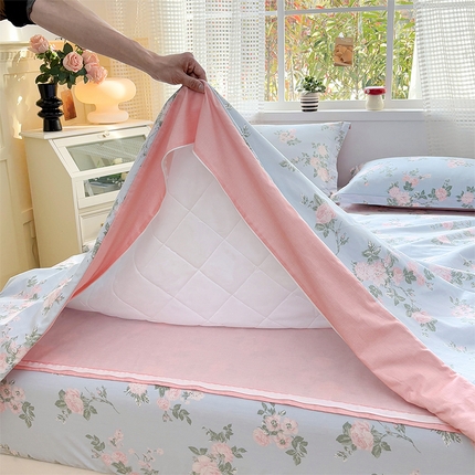 元元被芯 2025新款40支13372全棉印花全棉隐藏式夹棉被套 初妤