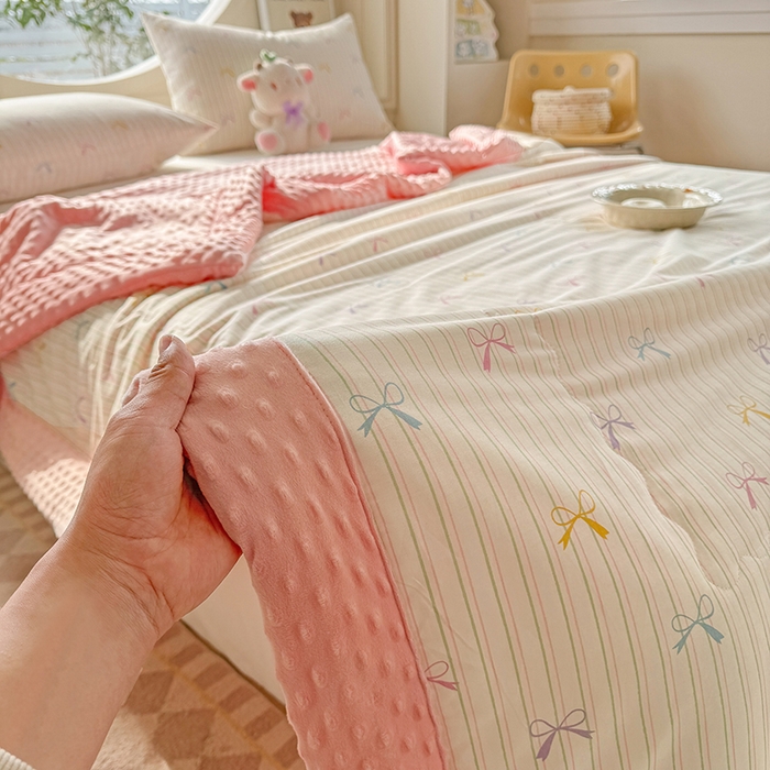 91家纺网 家纺一手货源 找家纺 梦依依 2025新款40支全棉豆豆被大豆被夏被春秋被子被芯 加微信送买家秀 五彩蝶