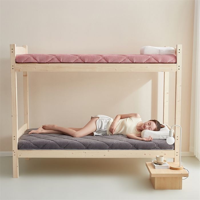 91家纺网 家纺一手货源 找家纺 2025新款柔软舒适魔法绒棉花床垫系列-学生款 星空灰