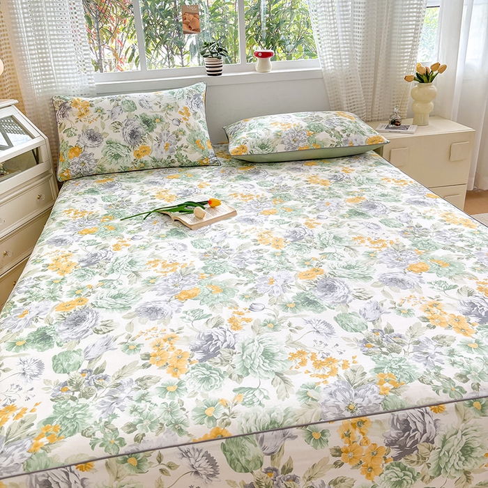 91家纺网 家纺一手货源 找家纺 元元被芯 2025新款40支13372全棉印花全棉隐藏式夹棉床笠 亦语