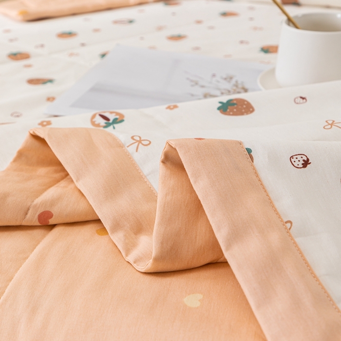 91家纺网 家纺一手货源 找家纺 鑫棉坊 2025新款A类全棉印花大豆纤维空调被大豆被 浪漫甜心