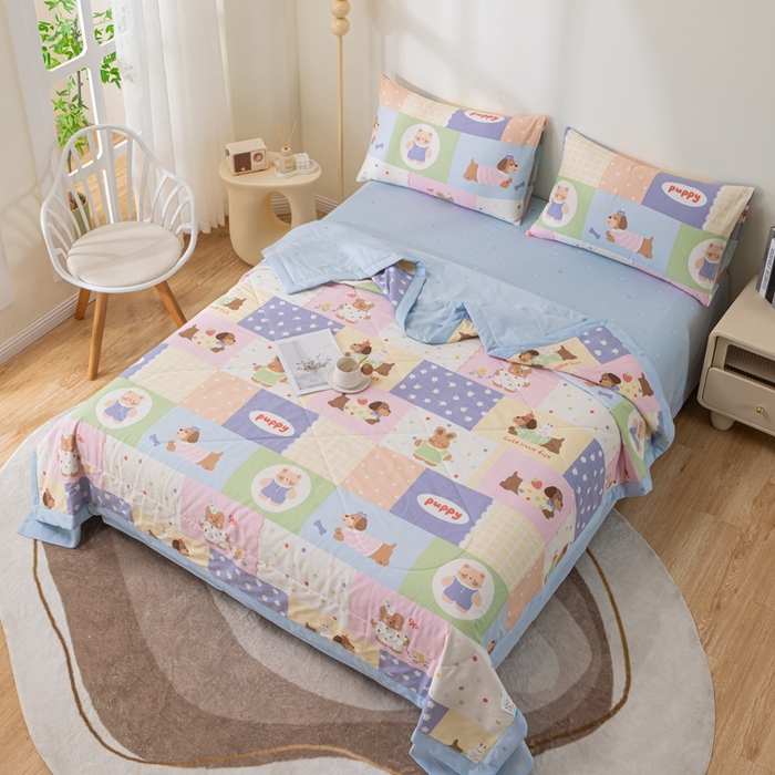 91家纺网 家纺一手货源 找家纺 鑫棉坊 2025新款A类全棉印花大豆纤维空调被大豆被 乐享一族