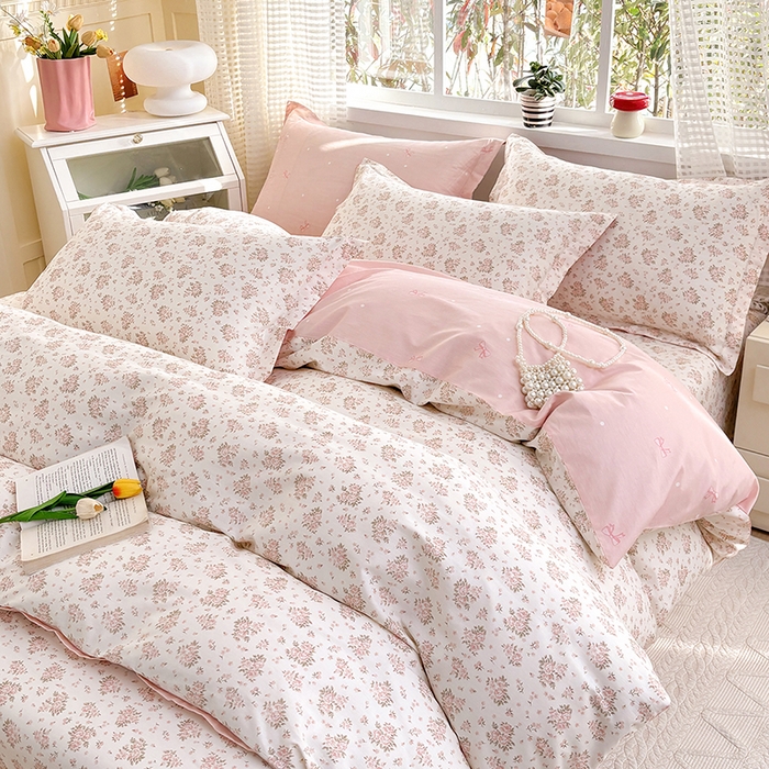 91家纺网 家纺一手货源 找家纺 元元被芯 2025新款40支13372全棉印花全棉三件套 缘月