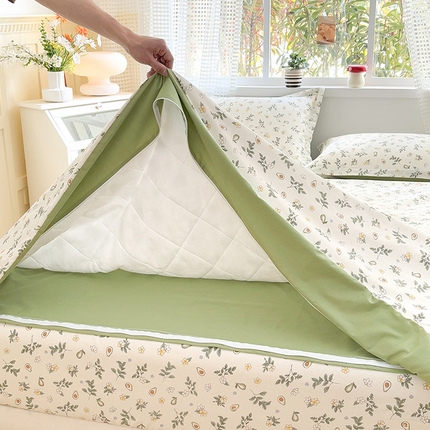 91家纺网 家纺一手货源 找家纺 （总）元元被芯 2025新款40支13372全棉印花全棉隐藏式夹棉被套