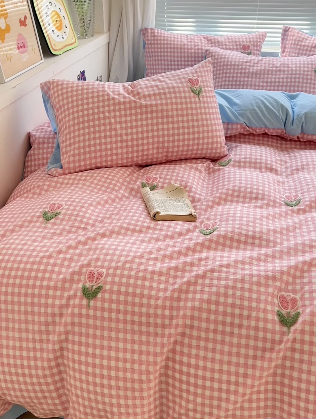 91家纺网 家纺一手货源 找家纺 （总）灰鲸2025新款ins韩系田园风郁金香毛巾绣四件套