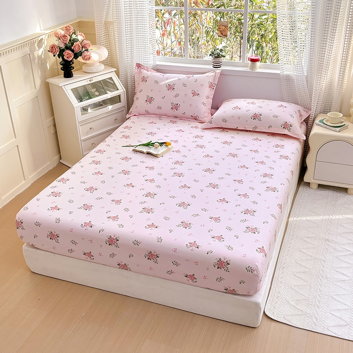 91家纺网 家纺一手货源 找家纺 元元被芯 2025新款40支13372全棉印花全棉床笠 诗雨