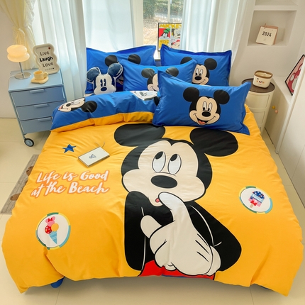 91家纺网 家纺一手货源 找家纺 典曼家纺 2025新款迪士尼大版印花卡通四件套 奇思妙想