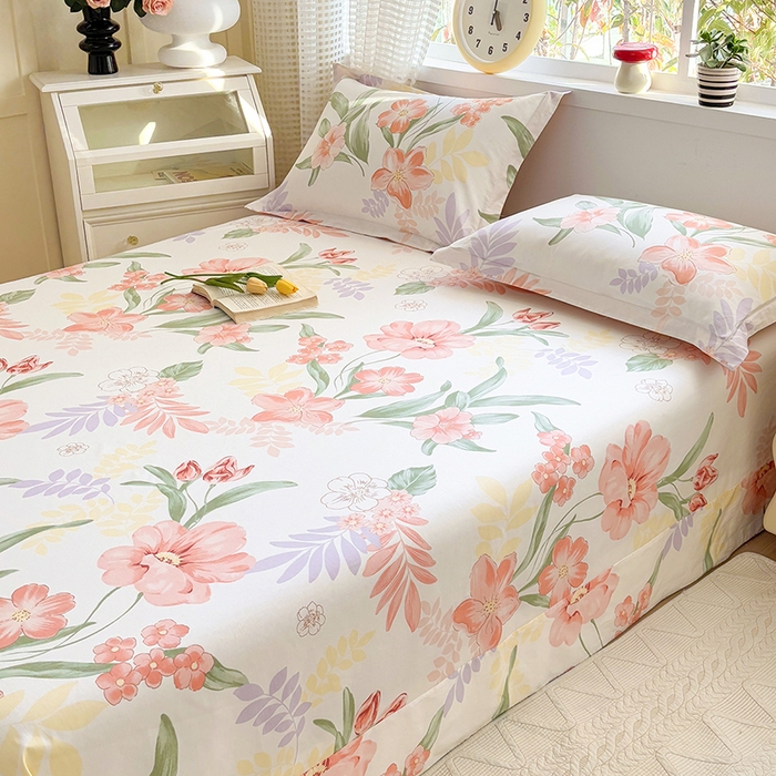 91家纺网 家纺一手货源 找家纺 元元被芯 2025新款40支13372全棉印花全棉床单 半夏