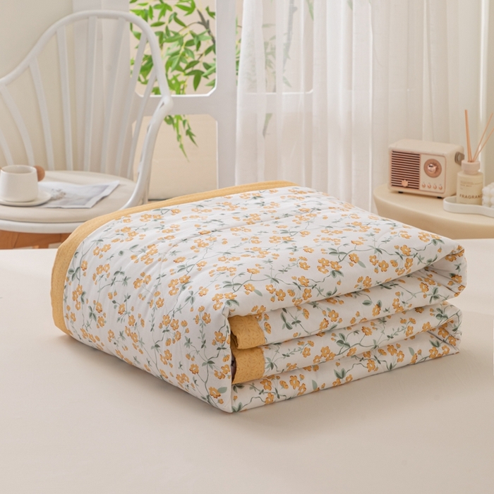 91家纺网 家纺一手货源 找家纺 鑫棉坊 2025新款A类全棉印花大豆纤维空调被大豆被 春风拂面