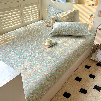 91家纺网 家纺一手货源 找家纺 （总）百寐2025新款全棉13372床笠被套单品枕套三四件套学生组合加大单件-单床笠单床单