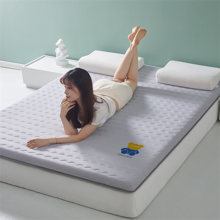 91家纺网 家纺一手货源 找家纺 2025新款A类牛奶丝大豆纤维床垫-小熊 小熊-灰色（厚度9cm）