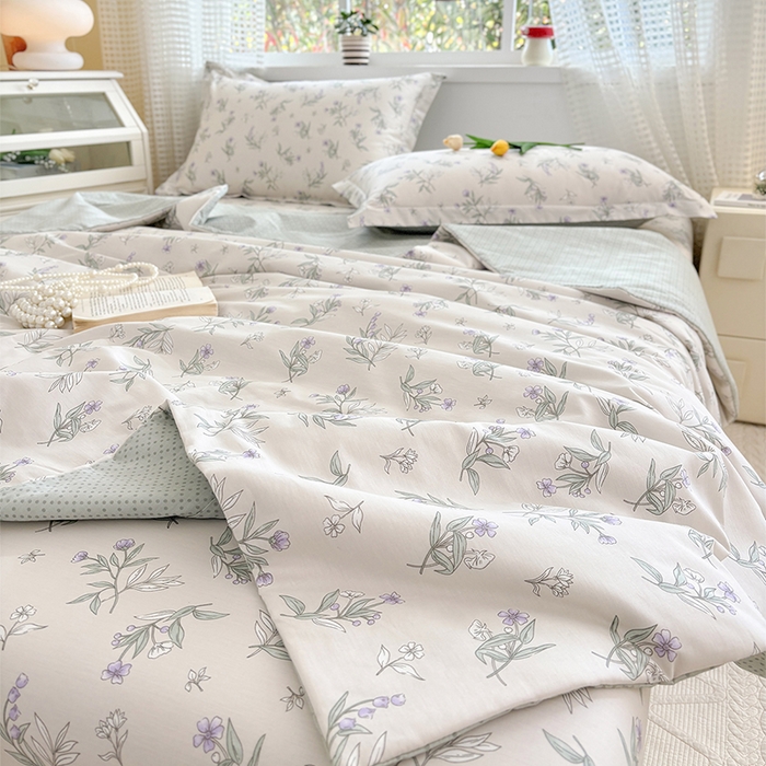 91家纺网 家纺一手货源 找家纺 2025新款40支13372全棉印花夏被 宁静