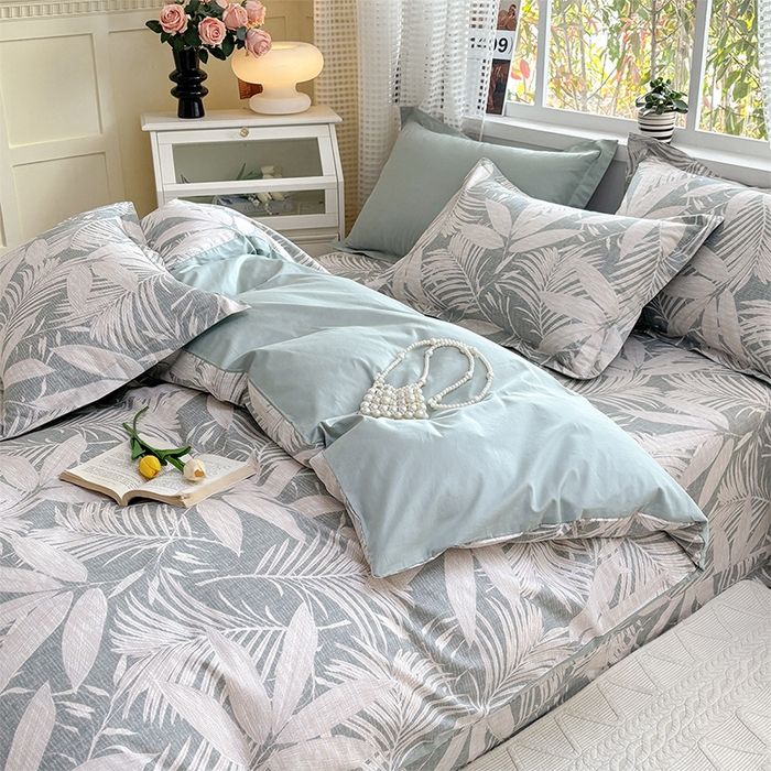 91家纺网 家纺一手货源 找家纺 元元被芯 2025新款40支13372全棉印花全棉四件套 蔓羽