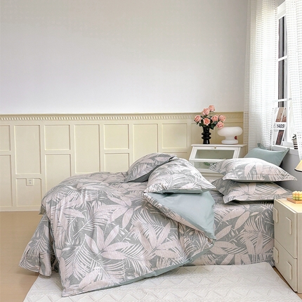 元元被芯 2025新款40支13372全棉印花全棉三件套 蔓羽