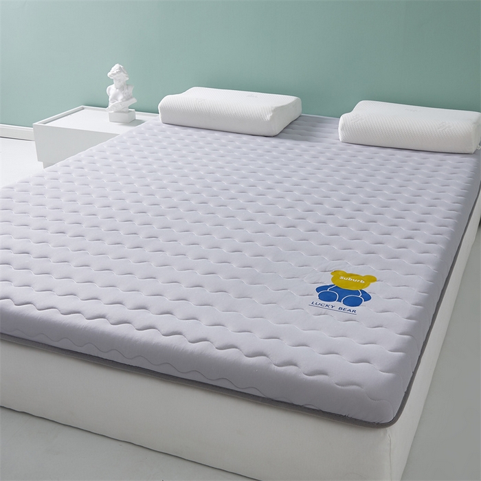 91家纺网 家纺一手货源 找家纺 2025新款A类牛奶丝大豆纤维床垫-小熊 小熊-灰色（厚度6cm）