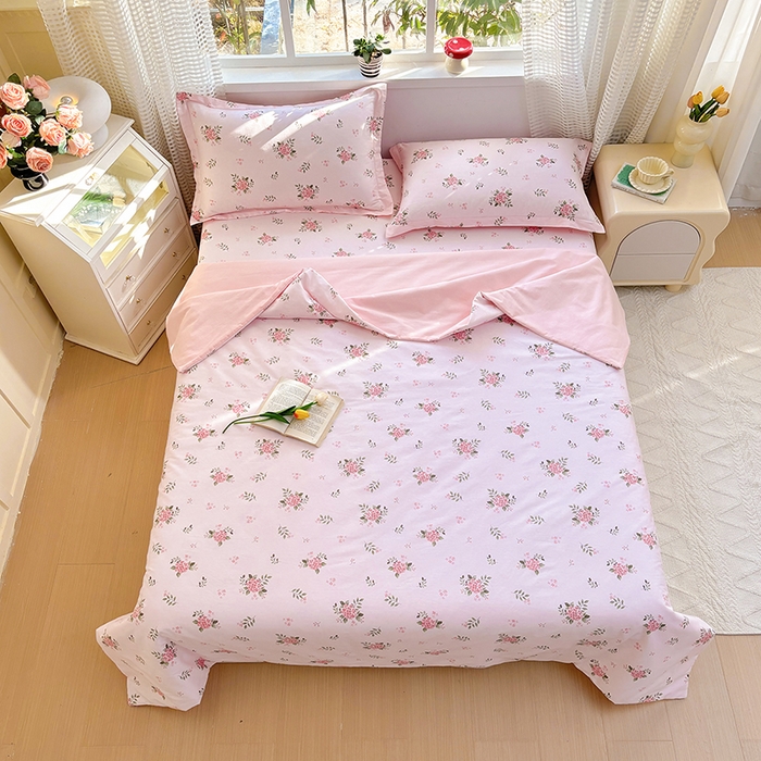 91家纺网 家纺一手货源 找家纺 元元被芯 2025新款40支13372全棉印花夏被四件套 诗雨