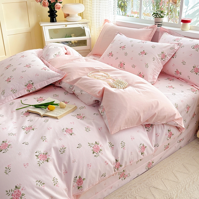 91家纺网 家纺一手货源 找家纺 元元被芯 2025新款40支13372全棉印花全棉四件套 诗雨