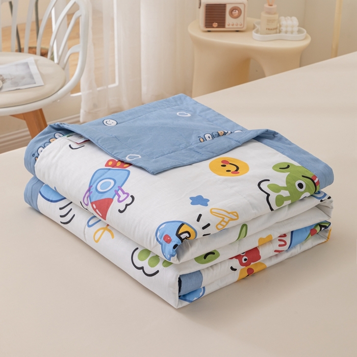 91家纺网 家纺一手货源 找家纺 鑫棉坊 2025新款A类全棉印花大豆纤维空调被大豆被 怪兽学院