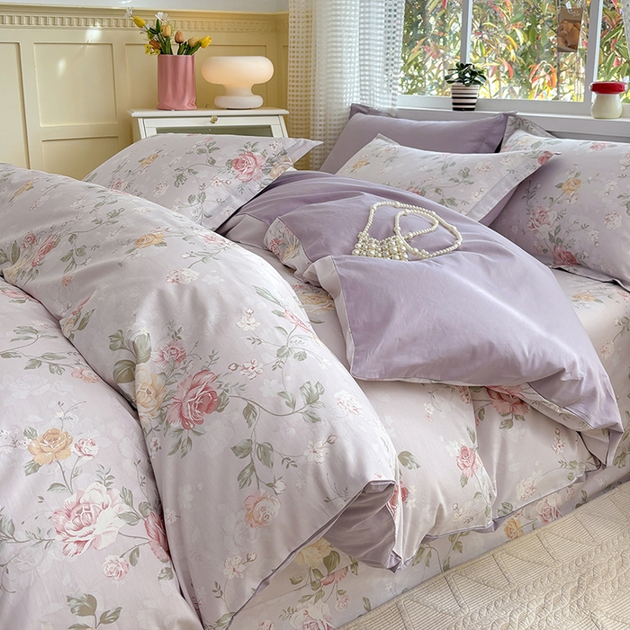 91家纺网 家纺一手货源 找家纺 元元被芯 2025新款40支13372全棉印花全棉被套 悦影