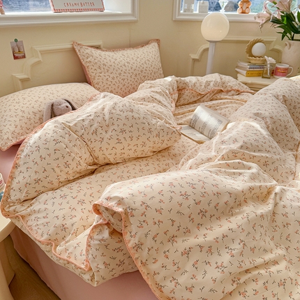 韩都家居2025新款水洗双层纱针织棉三角针四件套（包含买家秀） 花絮