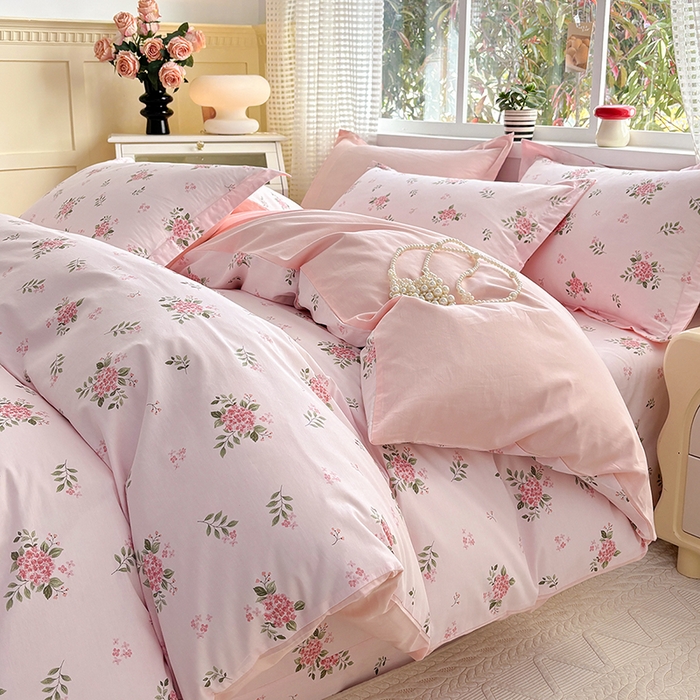 91家纺网 家纺一手货源 找家纺 元元被芯 2025新款40支13372全棉印花全棉四件套 诗雨