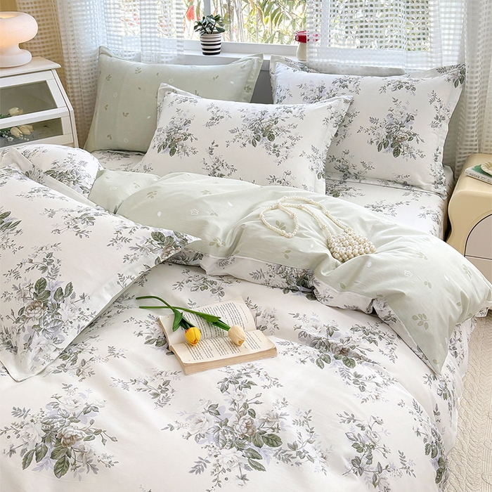 91家纺网 家纺一手货源 找家纺 元元被芯 2025新款40支13372全棉印花全棉四件套 若萱