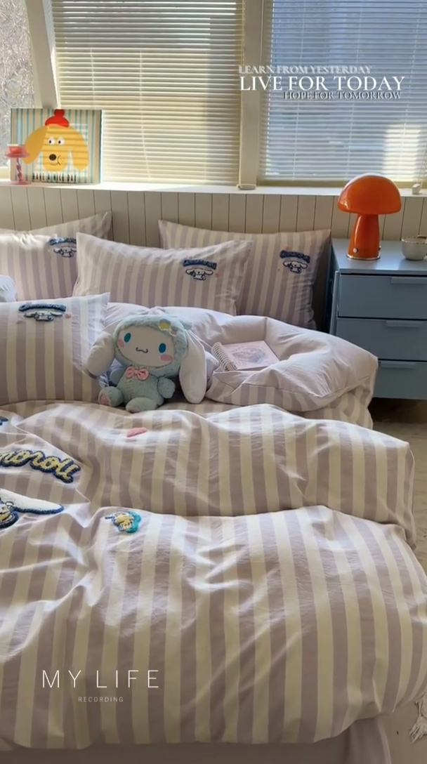 91家纺网 家纺一手货源 找家纺 金爱家 2025新款全棉毛巾绣四件套 毛巾绣-条纹玉桂狗