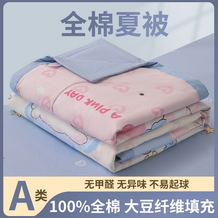 鑫棉坊 2025新款A类全棉印花大豆纤维空调被大豆被 机灵兔熊