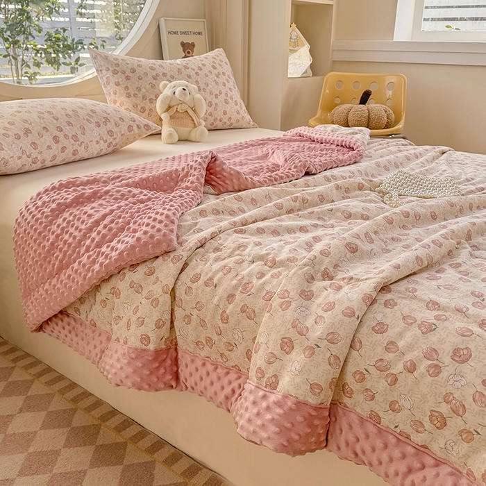 91家纺网 家纺一手货源 找家纺 梦依依 2025新款40支全棉豆豆被大豆被夏被春秋被子被芯 加微信送买家秀 莫里小院