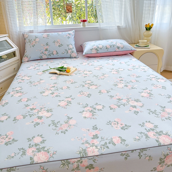 91家纺网 家纺一手货源 找家纺 元元被芯 2025新款40支13372全棉印花全棉隐藏式夹棉床笠 初妤