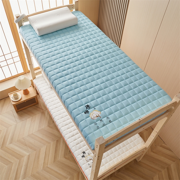 91家纺网 家纺一手货源 找家纺 艺博床垫 2025新款A类原棉棉花床垫--学生款 湖蓝-厚度6cm