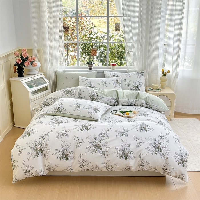 91家纺网 家纺一手货源 找家纺 元元被芯 2025新款40支13372全棉印花全棉隐藏式夹棉被套 若萱