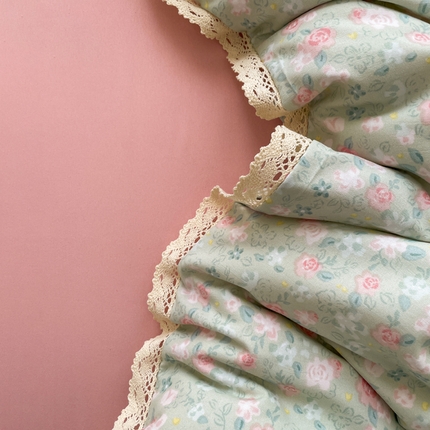 91家纺网 家纺一手货源 找家纺 （总）仟网汇 2025新款韩版镂空花边针织双层纱四件套