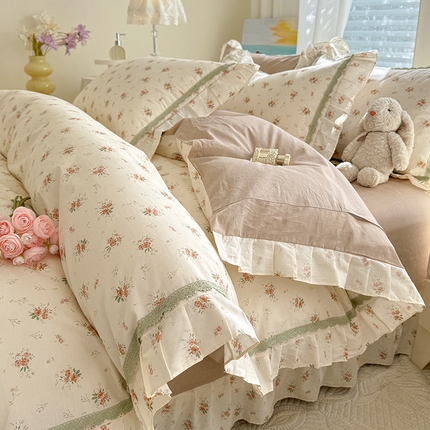 91家纺网 家纺一手货源 找家纺 （总）艾唯希家纺 2025新款全棉法式花边纯棉四件套公主风田园系列第六批