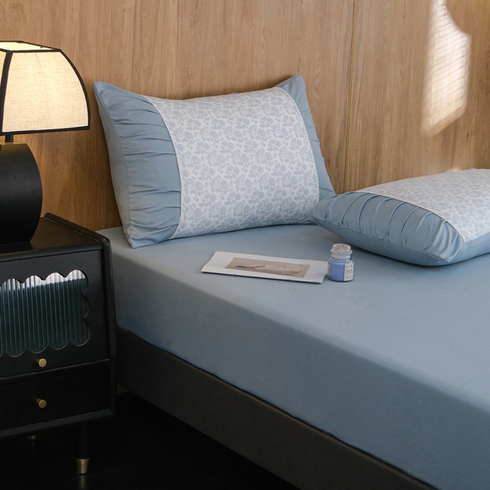 91家纺网 家纺一手货源 找家纺 布可家纺 2025新款A类法式清新褶皱印花四件套 玫瑰予你