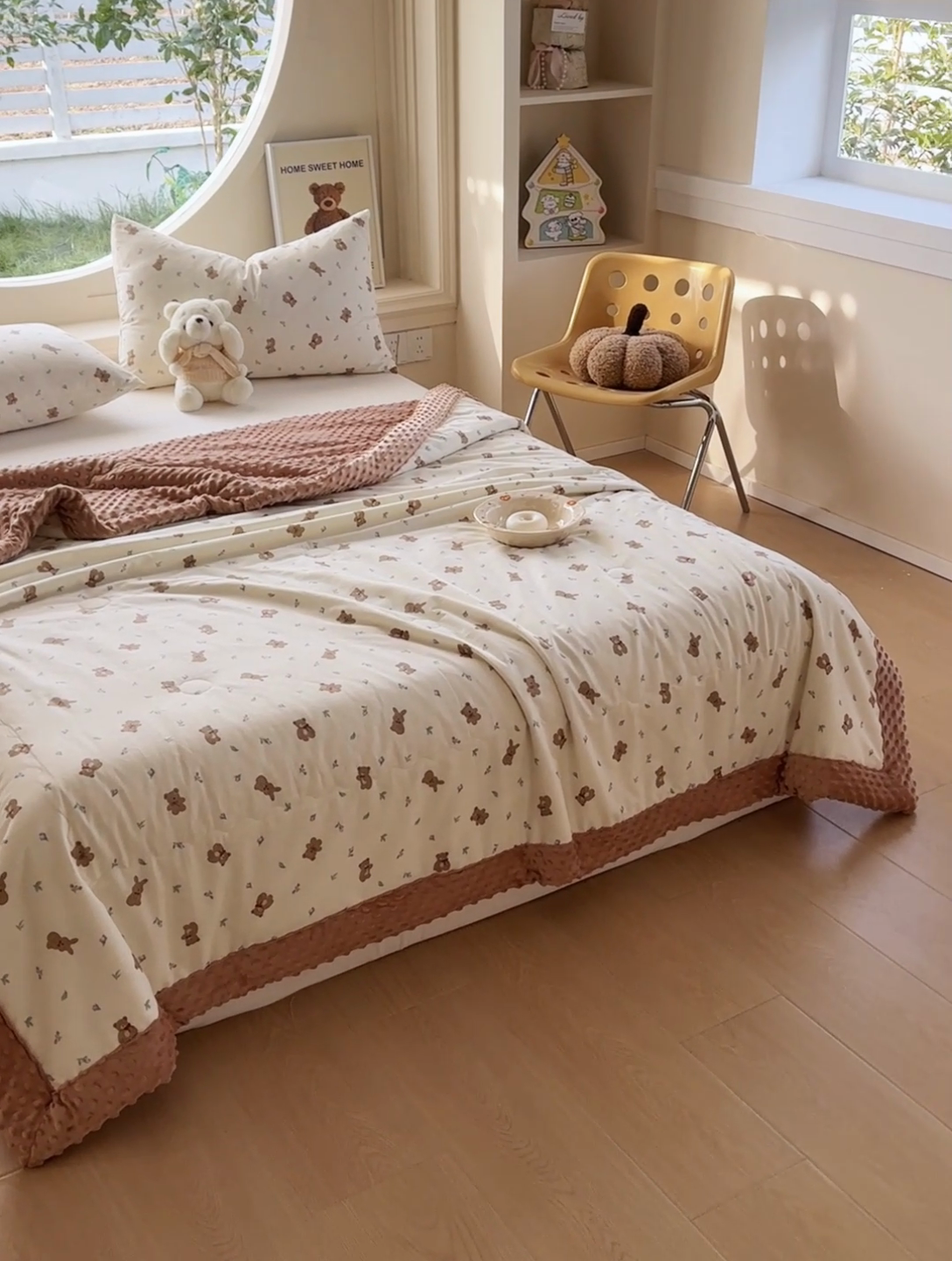 91家纺网 家纺一手货源 找家纺 梦依依 2025新款40支全棉豆豆被大豆被夏被春秋被子被芯 加微信送买家秀 小呆熊