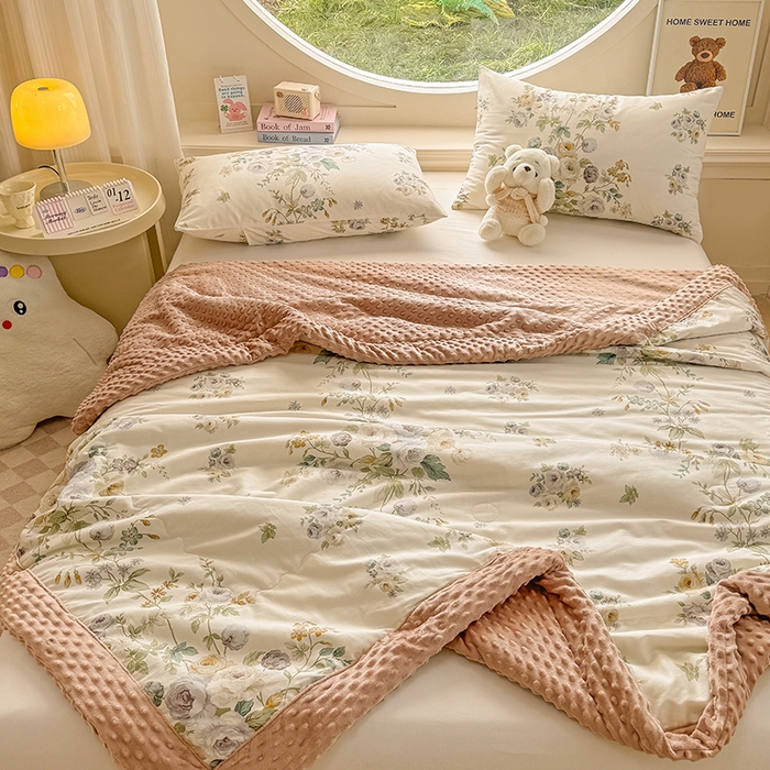 91家纺网 家纺一手货源 找家纺 梦依依 2025新款40支全棉豆豆被大豆被夏被春秋被子被芯 加微信送买家秀 香榭丽舍