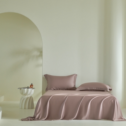 2025新款60S100支兰精天丝单品-单床单 天丝豆沙紫