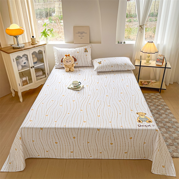 91家纺网 家纺一手货源 找家纺 笙意家纺2025新款全棉老粗布单品单床单 流心岁月-咖