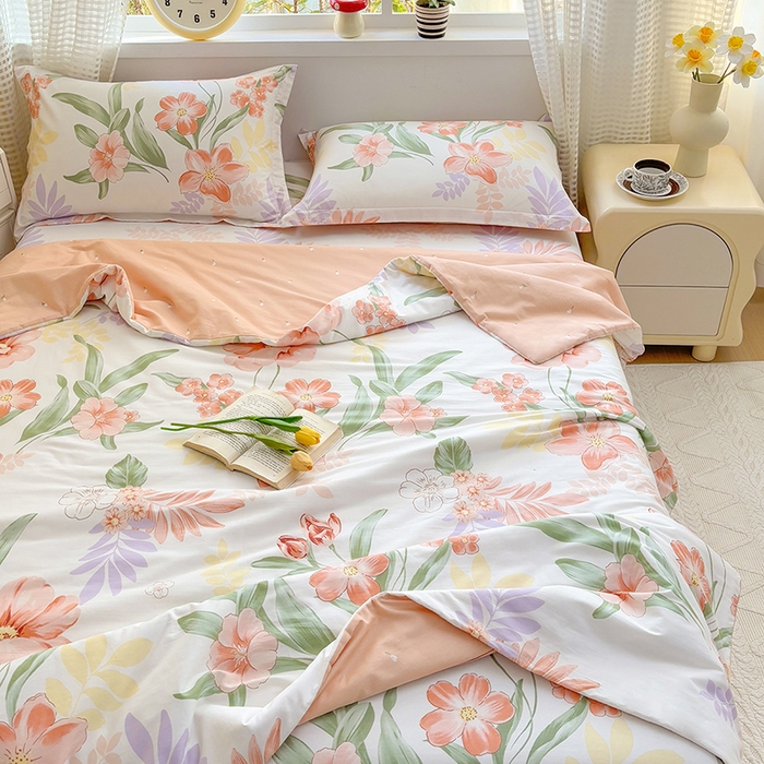 91家纺网 家纺一手货源 找家纺 2025新款40支13372全棉印花夏被 半夏